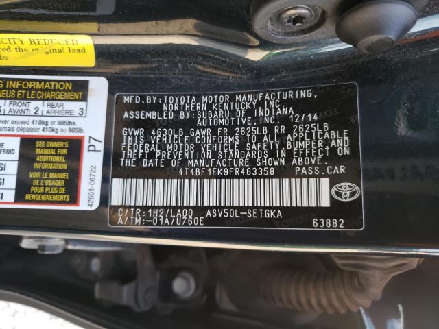 2015 TOYOTA CAMRY LE 4T4BF1FK9FR463358