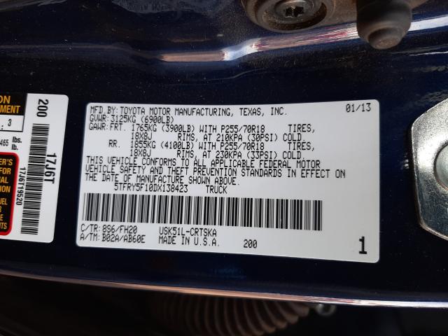 2013 TOYOTA TUNDRA DOU 5TFRY5F10DX138423