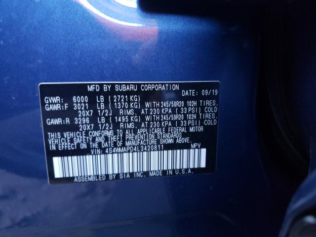 2020 SUBARU ASCENT LIM 4S4WMAPD4L3420811
