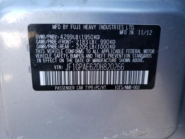 2013 SUBARU IMPREZA PR JF1GPAE62DH820266