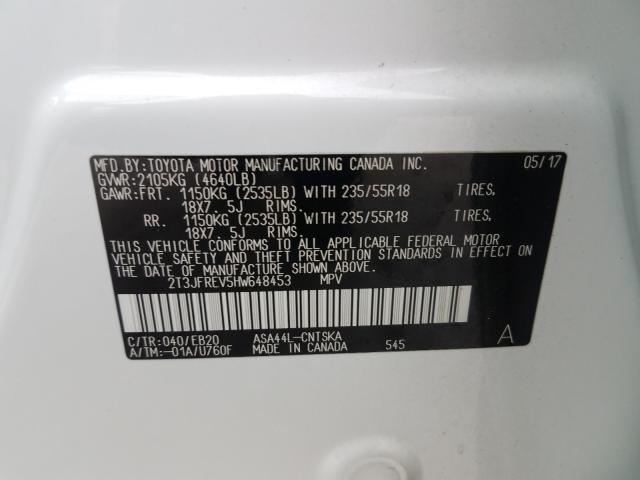 2017 TOYOTA RAV 4 2T3JFREV5HW648453