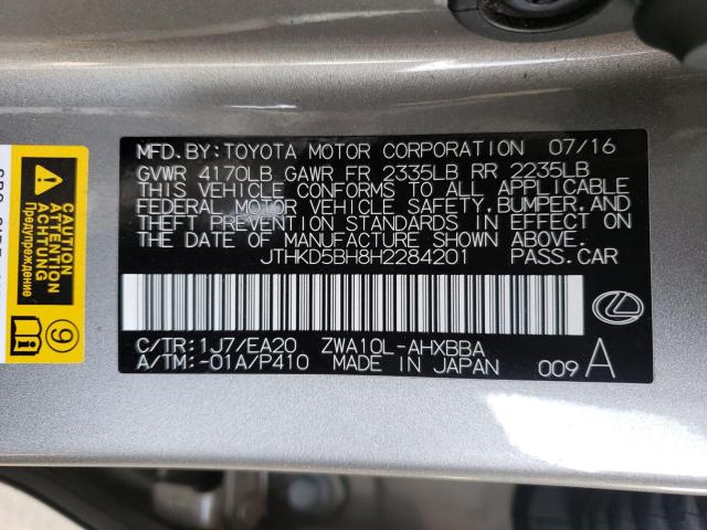 2017 LEXUS CT 200 JTHKD5BH8H2284201