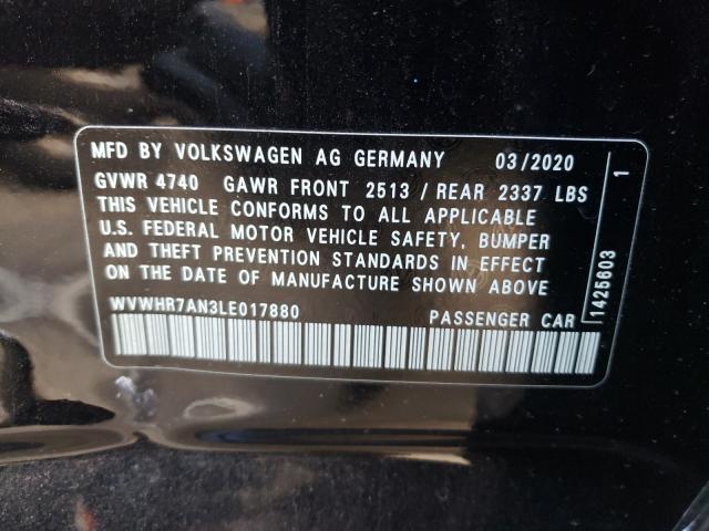 2020 VOLKSWAGEN ARTEON SEL WVWHR7AN3LE017880