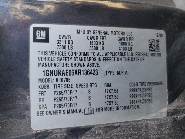 2010 CHEVROLET TAHOE K150 1GNUKAE06AR136423