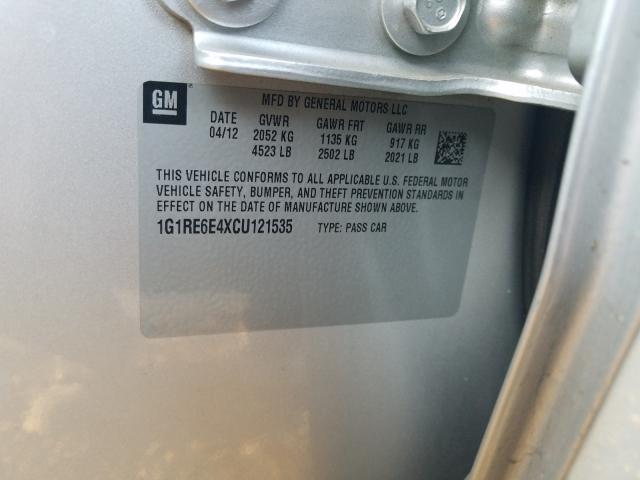 2012 CHEVROLET VOLT 1G1RE6E4XCU121535