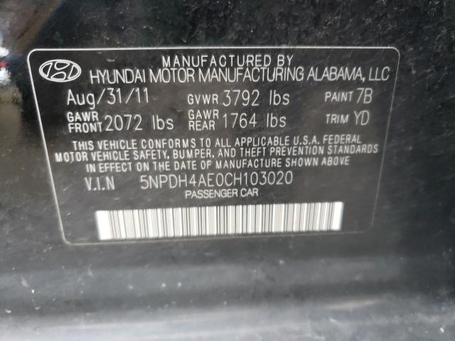 2012 HYUNDAI ELANTRA GL 5NPDH4AE0CH103020