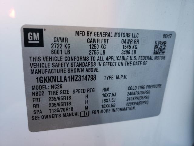 2017 GMC ACADIA SLE 1GKKNLLA1HZ314798