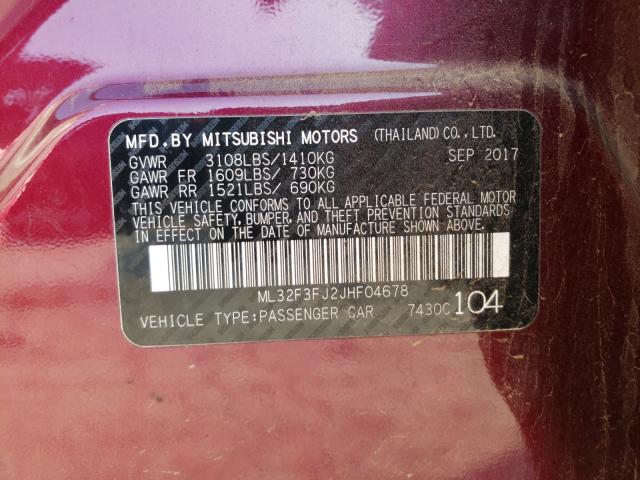 2018 MITSUBISHI MIRAGE G4 ML32F3FJ2JHF04678