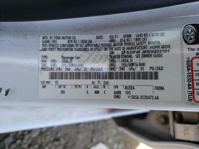 2011 FORD FIESTA SES 3FADP4FJ8BM203101