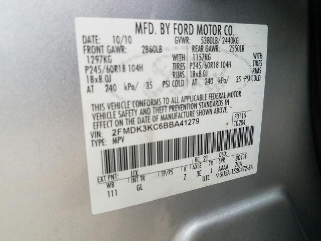 2011 FORD EDGE LIMIT 2FMDK3KC6BBA41279