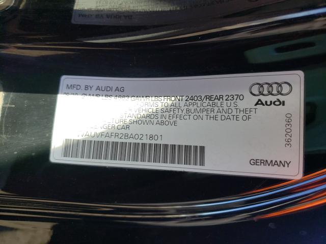 2011 AUDI A5 PRESTIG WAUVFAFR2BA021801