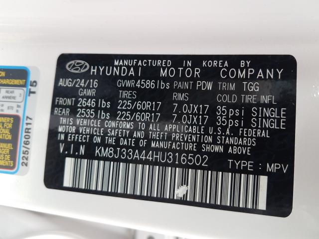 2017 HYUNDAI TUCSON SE KM8J33A44HU316502