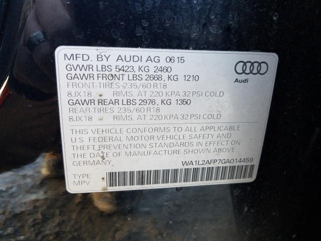2016 AUDI Q5 PREMIUM WA1L2AFP7GA014459