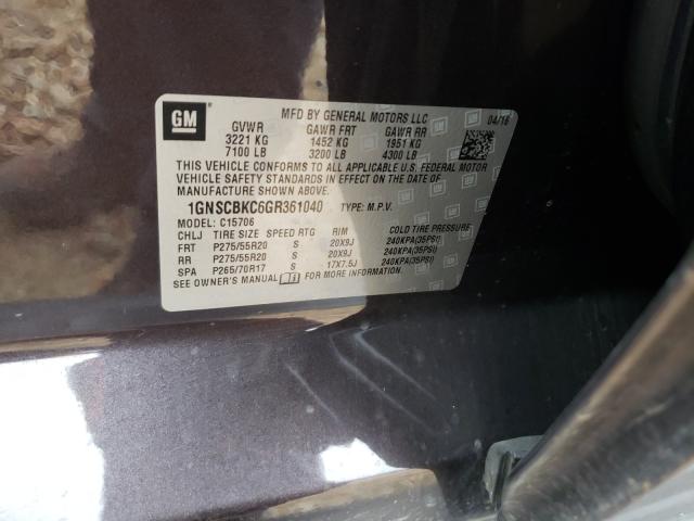 2016 CHEVROLET TAHOE C150 1GNSCBKC6GR361040