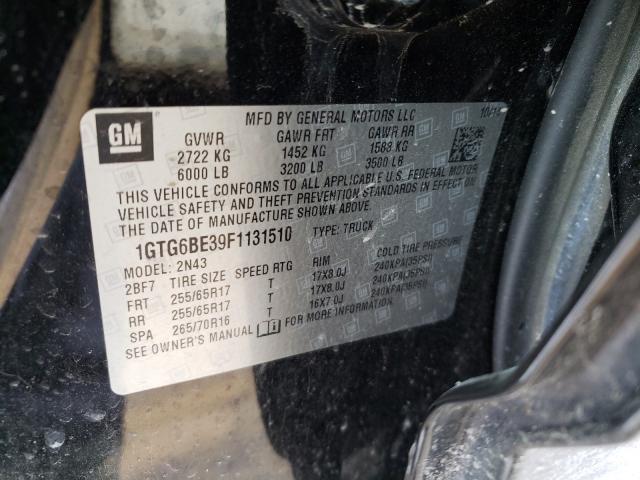 2015 GMC CANYON SLE 1GTG6BE39F1131510