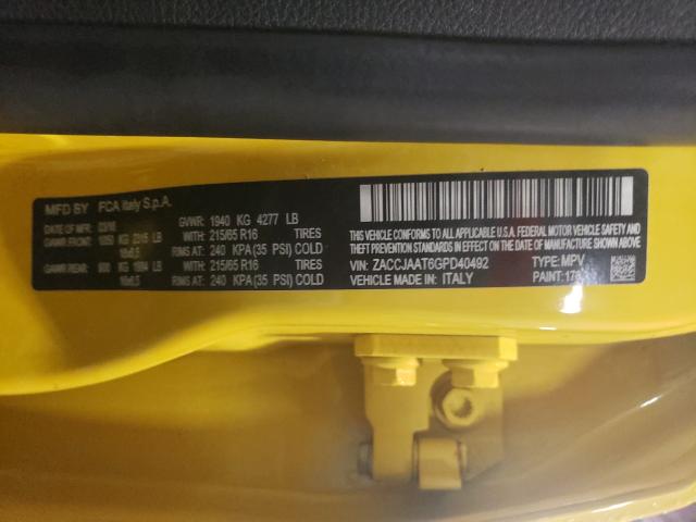 2016 JEEP RENEGADE S ZACCJAAT6GPD40492
