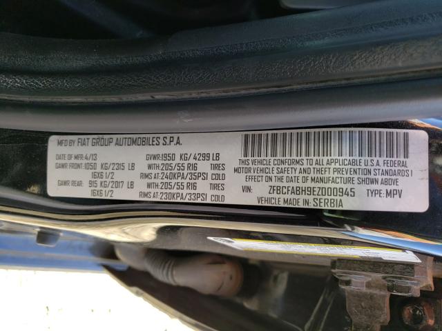 2014 FIAT 500L EASY ZFBCFABH9EZ000945