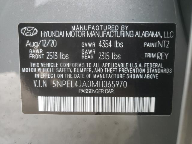 2021 HYUNDAI SONATA SEL 5NPEL4JA0MH065970