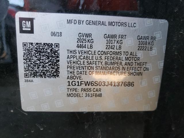 2018 CHEVROLET BOLT EV LT 1G1FW6S03J4137686