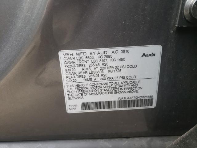 2017 AUDI Q7 PREMIUM WA1LAAF70HD021689