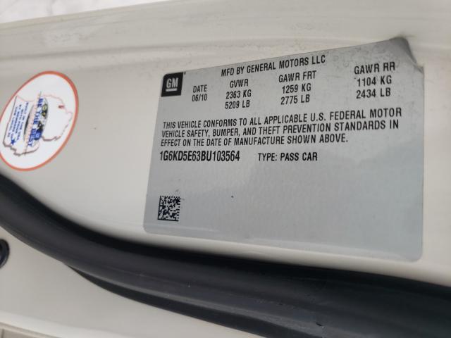 2011 CADILLAC DTS LUXURY 1G6KD5E63BU103564