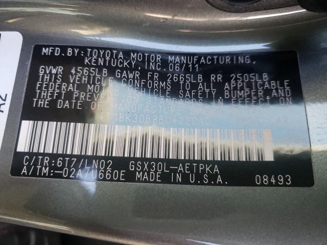 2011 TOYOTA AVALON BAS 4T1BK3DB8BU422010