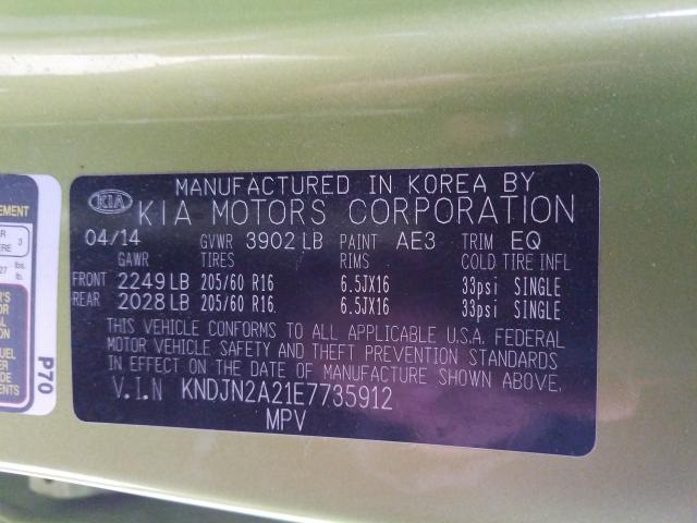 2014 KIA SOUL - KNDJN2A21E7735912