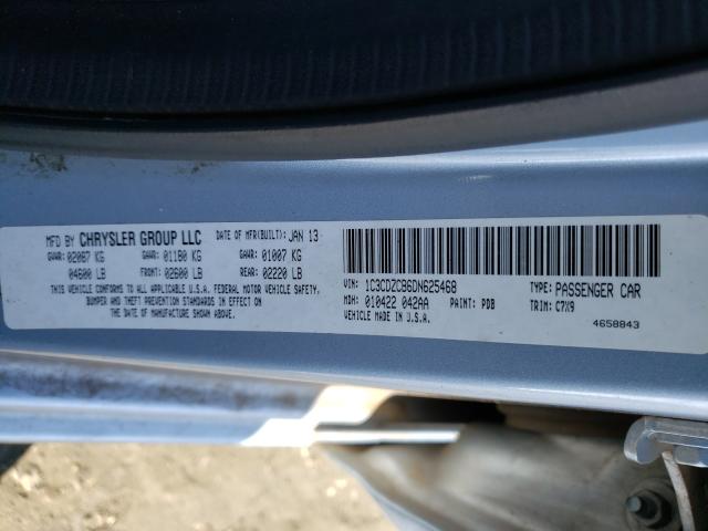 2013 DODGE AVENGER SX 1C3CDZCB6DN625468