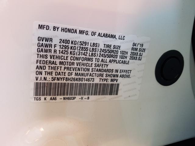 2019 HONDA PASSPORT S 5FNYF8H26KB014673
