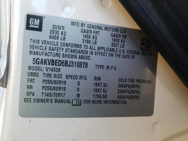 2011 BUICK ENCLAVE CX 5GAKVBED6BJ310878