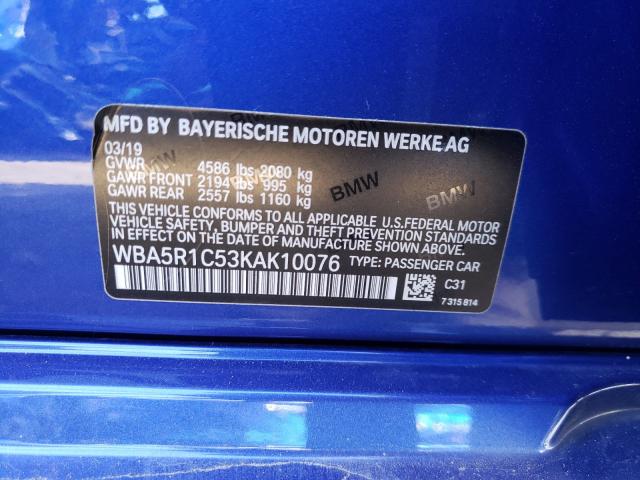 2019 BMW 330I WBA5R1C53KAK10076
