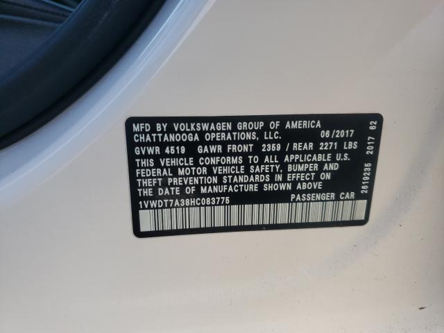 2017 VOLKSWAGEN PASSAT R-L 1VWDT7A38HC083775
