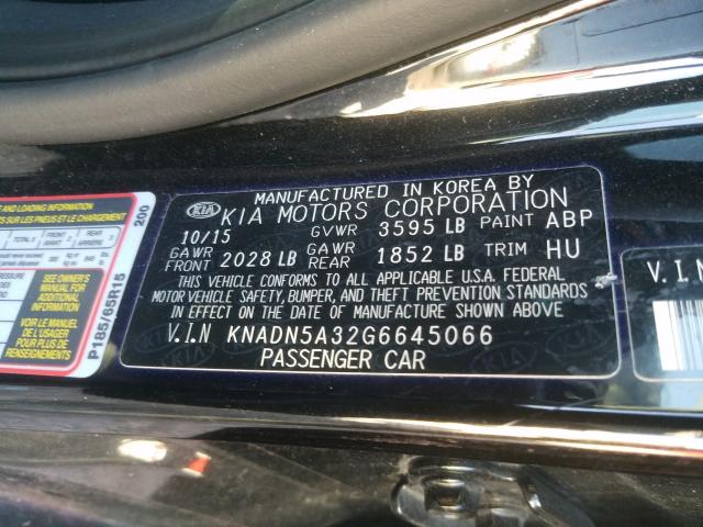 2016 KIA RIO KNADN5A32G6645066