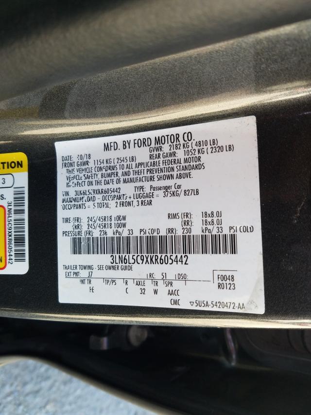 2019 LINCOLN MKZ RESERV 3LN6L5C9XKR605442