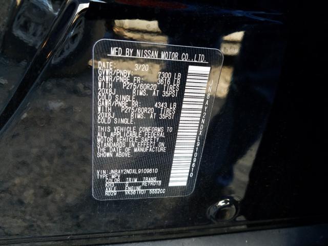 2020 NISSAN ARMADA SV JN8AY2NDXL9109610