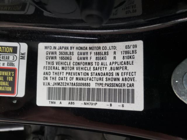 2010 HONDA INSIGHT EX JHMZE2H78AS009880
