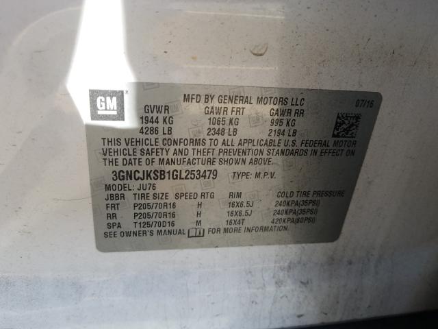 2016 CHEVROLET TRAX LS 3GNCJKSB1GL253479