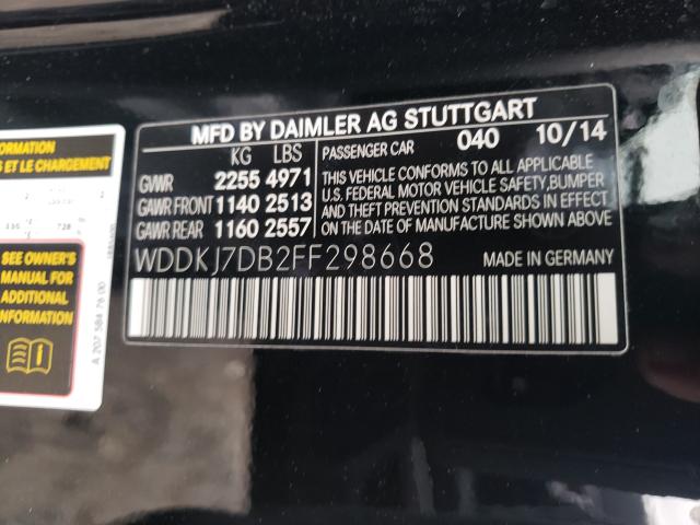 2015 MERCEDES-BENZ E 550 WDDKJ7DB2FF298668