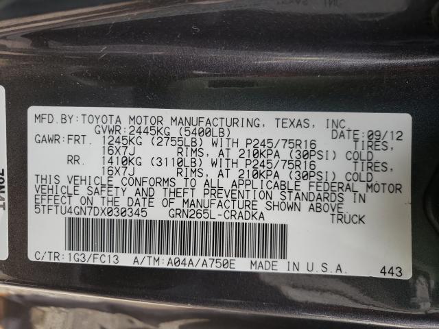 2013 TOYOTA TACOMA PRE 5TFTU4GN7DX030345