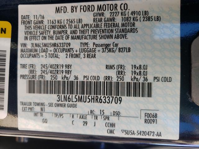 2017 LINCOLN MKZ HYBRID 3LN6L5MU5HR633709