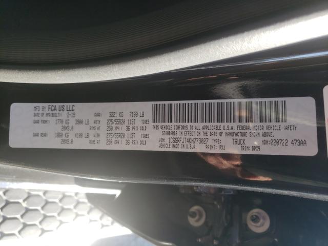 2019 RAM 1500 LARAM 1C6SRFJT4KN773027