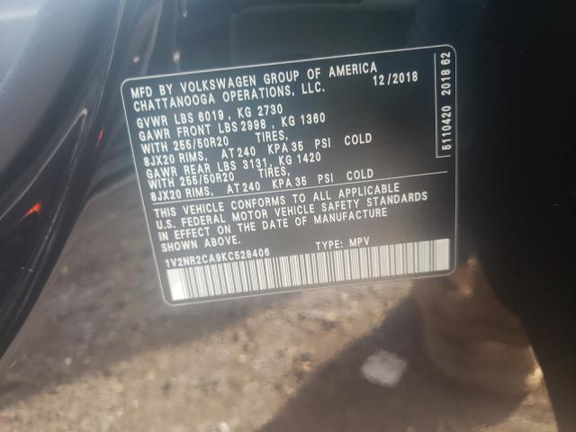 2019 VOLKSWAGEN ATLAS SEL 1V2NR2CA9KC528406