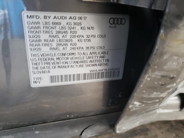 WA1LAAF78JD001633 2018 AUDI Q7, photo no. 10