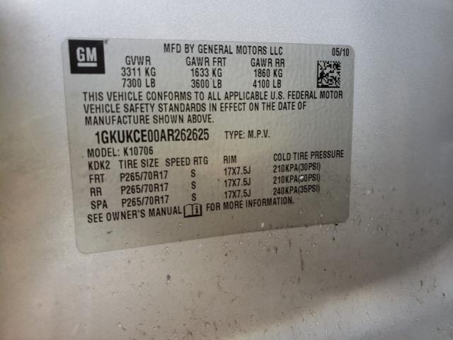 2010 GMC YUKON SLT 1GKUKCE00AR262625