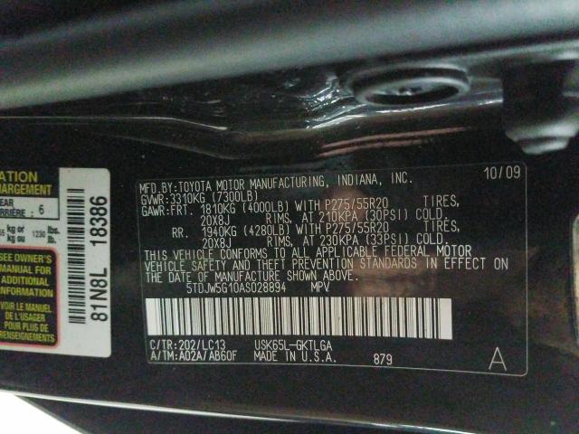 2010 TOYOTA SEQUOIA LI 5TDJW5G10AS028894