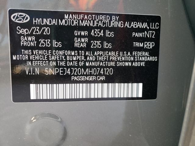 2021 HYUNDAI SONATA SEL 5NPEJ4J20MH074120