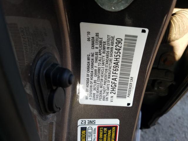 2010 HONDA CIVIC 2HGFA1F69AH554290