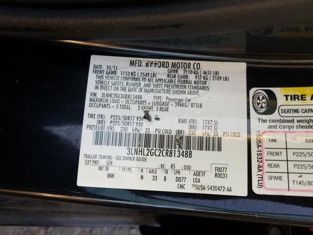 2012 LINCOLN MKZ 3LNHL2GC2CR813488