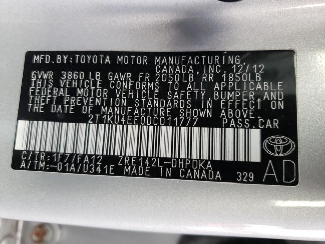 2013 TOYOTA MATRIX 2T1KU4EE0DC011777