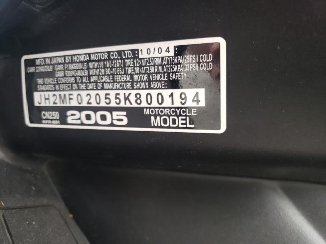 2005 HONDA CN250 JH2MF02055K800194